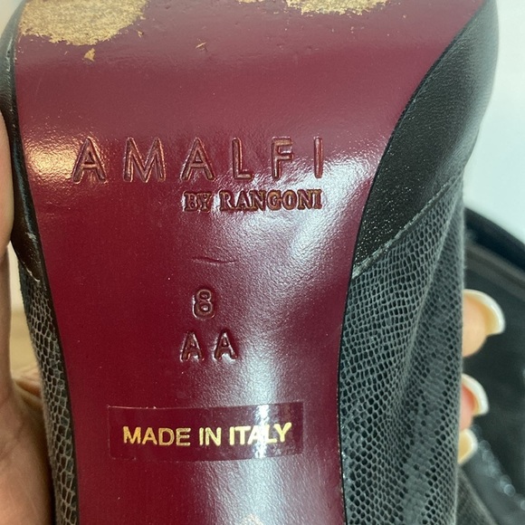 Amalfi by Rangoni | Elegant Dark Pewter Peep-Toe Heels - Zip up - 8 - Italy - Picture 4 of 8